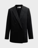 Image 2 of 6: THE ROW Wilsonia Pinstripe Wool Blazer Jacket