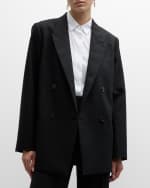 Image 1 of 6: THE ROW Wilsonia Pinstripe Wool Blazer Jacket