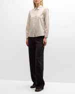 Image 5 of 5: THE ROW Banew Wide-Leg Crepe Pants