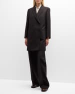 Image 4 of 5: THE ROW Paride Double-Breasted Blazer Jacket