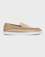 Image 1 of 6: Christian Louboutin Men's Varsiboat Leather Boat Shoes