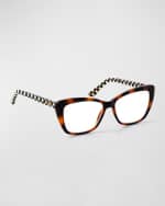 Image 2 of 2: MacKenzie-Childs Zoe Plastic Cat-Eye Reading Glasses