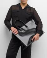 Image 2 of 6: Saint Laurent Men's Rive Gauche Large Patent Leather Tote Bag