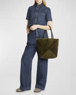 Image 2 of 6: Loewe Puzzle Fold Medium Tote Bag in Shearling
