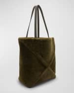 Image 4 of 6: Loewe Puzzle Fold Medium Tote Bag in Shearling