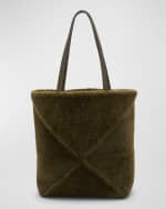 Image 1 of 6: Loewe Puzzle Fold Medium Tote Bag in Shearling