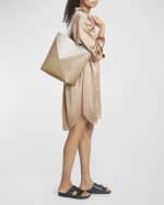 Image 2 of 6: Loewe Puzzle Fold Medium Tote Bag in Shiny Bicolor Leather