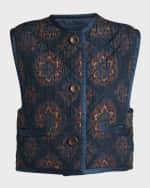 Image 1 of 6: Loro Piana Almas Rosette Printed Chine Quilted Vest