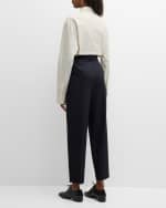 Image 3 of 6: THE ROW Corby Pleated Tapered Wool Pants