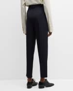 Image 4 of 6: THE ROW Corby Pleated Tapered Wool Pants