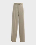 Image 2 of 6: THE ROW Roan Pleated Wide-Leg Trousers