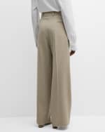 Image 4 of 6: THE ROW Roan Pleated Wide-Leg Trousers