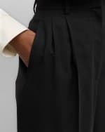 Image 5 of 5: THE ROW Babilon Pleated Straight-Leg Trousers