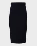 Image 1 of 4: Akris Wool Double-Face Midi Pencil Skirt