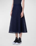 Image 4 of 5: Akris St.Gallen Embroidered Organza Midi Skirt