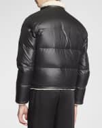 Image 5 of 6: Saint Laurent Men's Faux Shearling Puffer Jacket