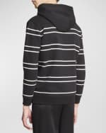 Image 5 of 6: Saint Laurent Men's Embroidered Logo Stripe Hoodie