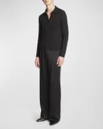 Image 2 of 6: Saint Laurent Men's Solid Cotton Polo Sweater