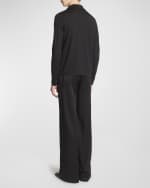 Image 5 of 6: Saint Laurent Men's Solid Cotton Polo Sweater