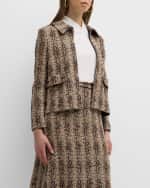 Image 1 of 7: Misook Metallic Tweed Knit Jacket