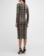 Image 3 of 6: Le Superbe Kate Sequin Check Midi Dress
