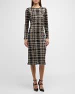 Image 1 of 6: Le Superbe Kate Sequin Check Midi Dress