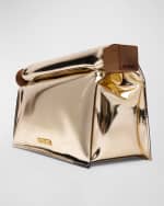 Image 4 of 4: Jacquemus La Pochette Rond Metallic Clutch Bag