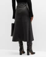 Image 4 of 6: By Malene Birger Simoas Leather Midi Skirt