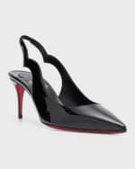 Image 5 of 6: Christian Louboutin Hot Chick Patent Red Sole Slingback Pumps