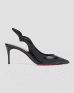 Image 1 of 6: Christian Louboutin Hot Chick Patent Red Sole Slingback Pumps