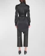 Image 2 of 5: FRAME Gillian Long-Sleeve Silk Mini Dress