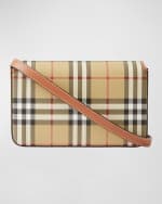 Image 2 of 3: Burberry Hampshire Check Flap Crossbody Bag