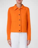 Image 2 of 5: Akris Cashmere Pique Boxy Collared Cardigan Jacket