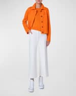 Image 4 of 5: Akris Cashmere Pique Boxy Collared Cardigan Jacket