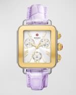 Image 1 of 4: MICHELE Deco Sport Two-Tone Lavender Leather Watch