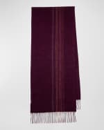Image 1 of 5: Paul Smith Men's Offset Striped Fringe Scarf