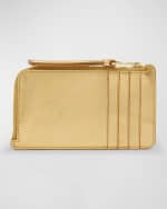 Image 2 of 2: Loewe Puzzle Zip Card Case in Metallic Leather