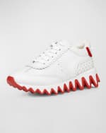Image 2 of 5: Christian Louboutin Kid's Mini Shark Flat Red Sole Runner Sneakers, Toddlers/Kids
