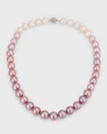 Image 1 of 5: Belpearl 18K White Gold Purple Ombre Pearl Necklace, 10-12mm