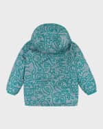 Image 2 of 4: Andy & Evan Boy's Monsters-Print Reversible Puffer Jacket, Size Newborn-24M