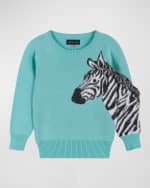 Image 4 of 5: Andy & Evan Girl's Zebra Sweater and Pants Set, Size 2T-6X