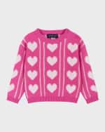 Image 4 of 5: Andy & Evan Girl's Heart Sherpa Sweater & Leggings Set, Size Newborn-24M