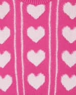 Image 5 of 5: Andy & Evan Girl's Heart Sherpa Sweater & Leggings Set, Size Newborn-24M