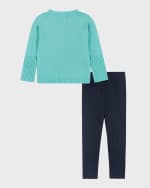 Image 2 of 5: Andy & Evan Girl's Rhinestone Sweater W/Leggings Set, Size 2T-6X