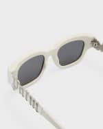 Image 5 of 5: Palm Angels Posey White Acetate & Metal Square Sunglasses