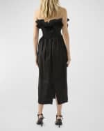 Image 2 of 3: Aje Whisper Knotted-Waist Strapless Midi Dress