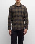 Image 3 of 6: FRAME Men's Plaid Flannel Button-Down Shirt