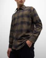 Image 4 of 6: FRAME Men's Plaid Flannel Button-Down Shirt