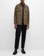Image 5 of 6: FRAME Men's Clean Suede 2-Pocket Overshirt