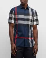 Image 3 of 6: Burberry Men's Summerton Check Button-Down Shirt
